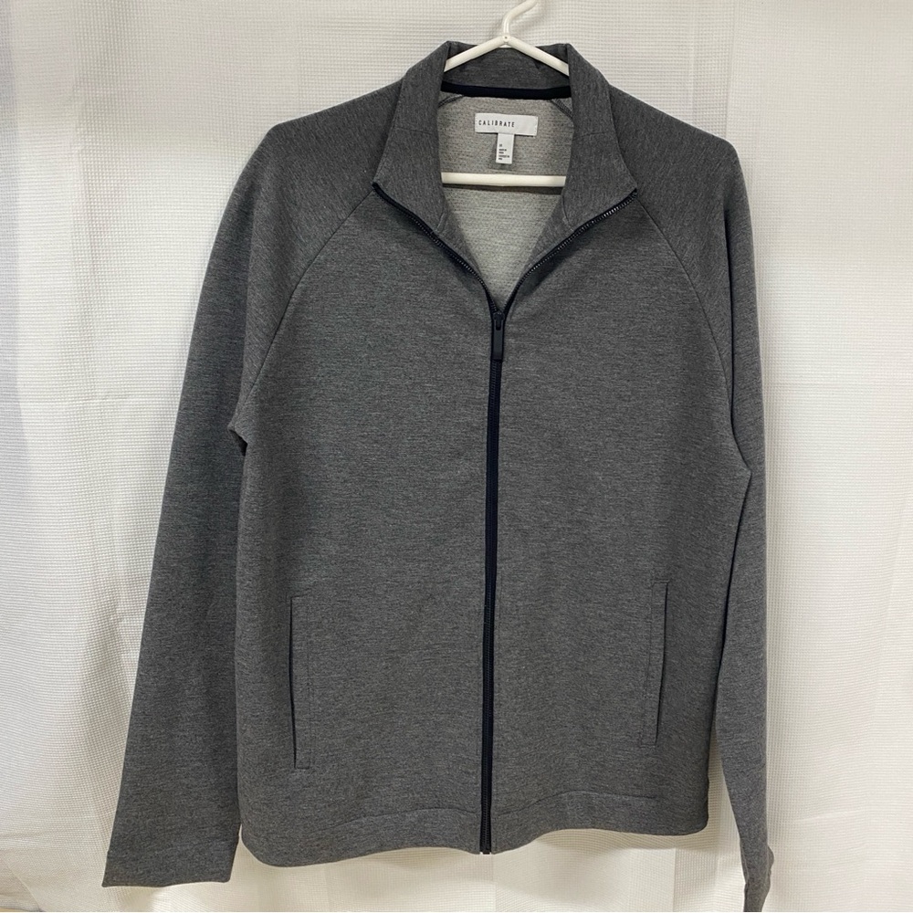 Calibrate Gray Full Zip Jacket Men’s Medium Lightweight Track Jacket